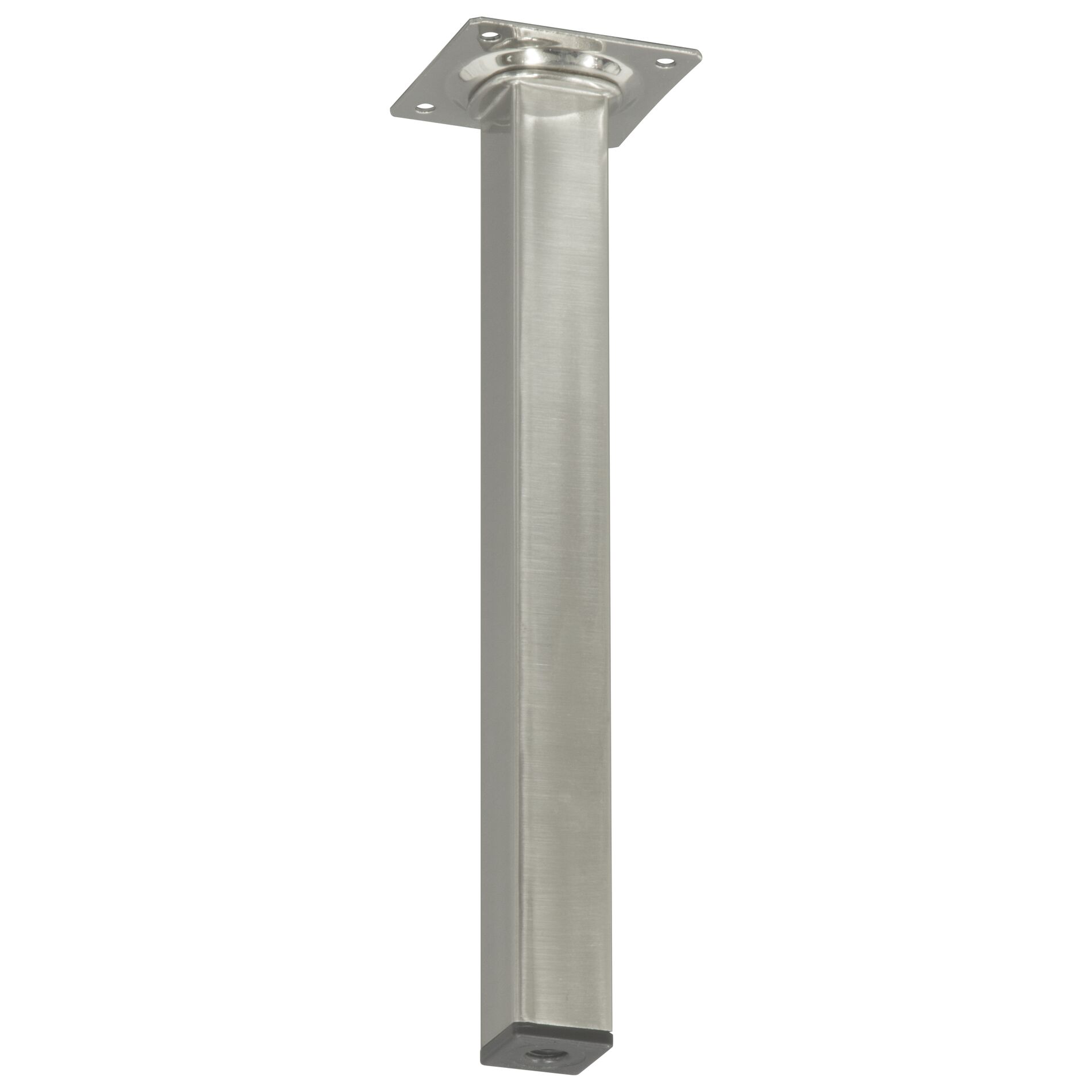 Pied carré inox look 25x25mm, 20cm