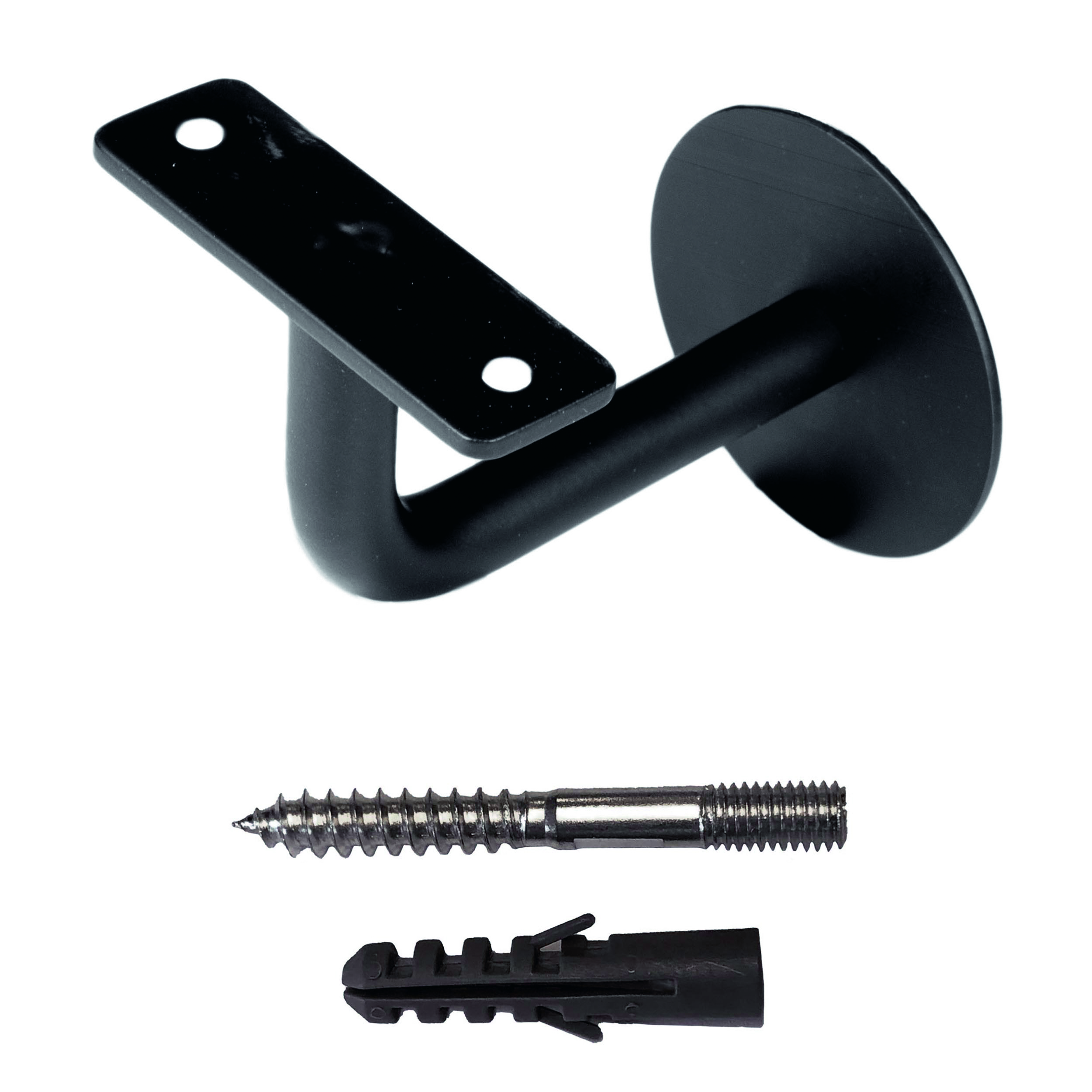 HDD Trapleuninghaak Plat Zwart