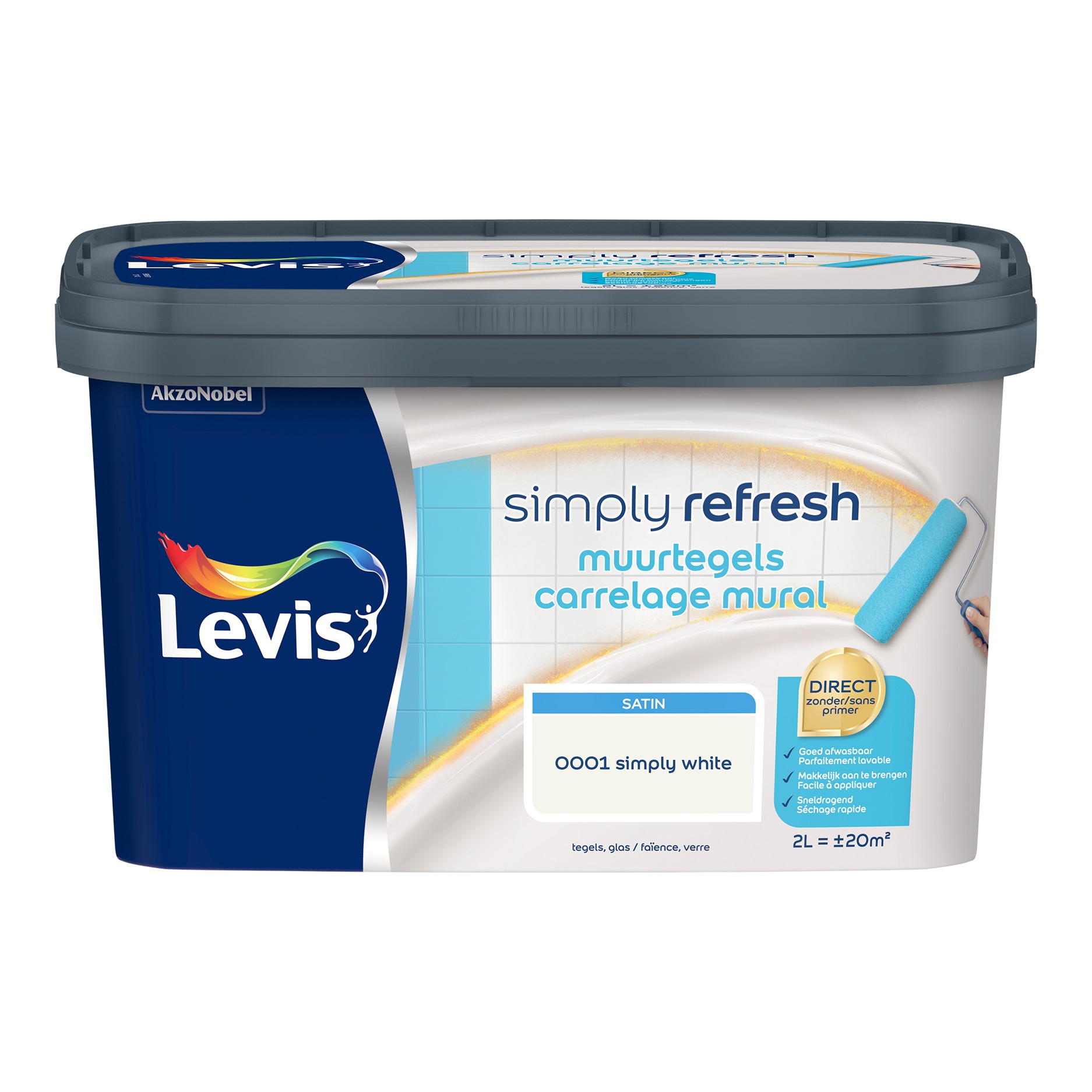 Levis Simply Refresh Muurtegels Satin 2l Wit