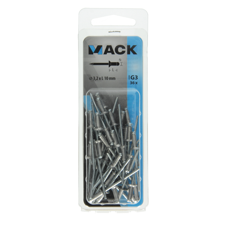 Mack rivets aveugle aluminium Ø3,2x10mm (36pcs)