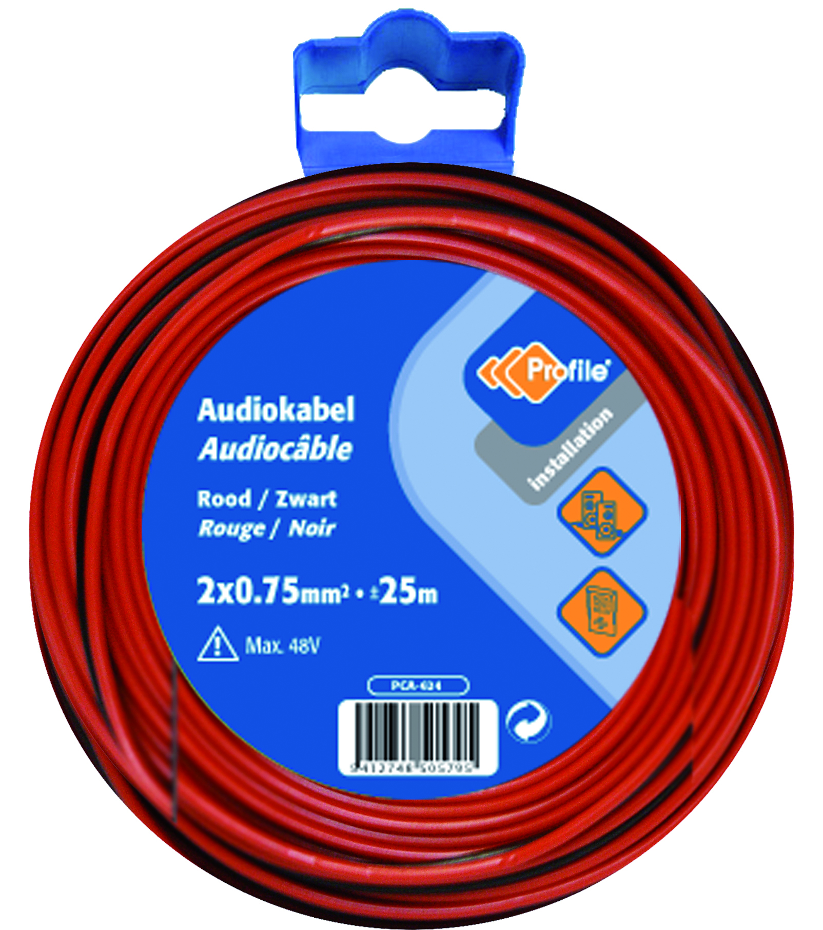 VTLMB 2X0.75 ROOD/ZWART 25M BLISTER