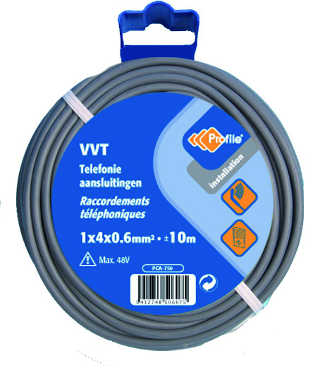 VVT 1X4X0.6 TELEPHONE GRIS 10M BLISTER
