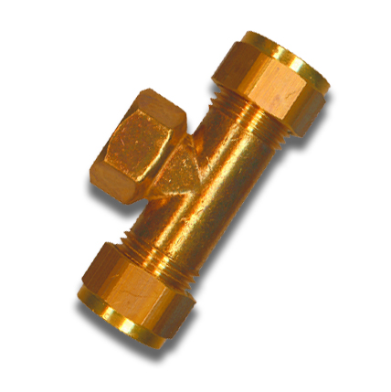 1 Klemkoppeling T 15 x 1/2" F x 15 mm - messing