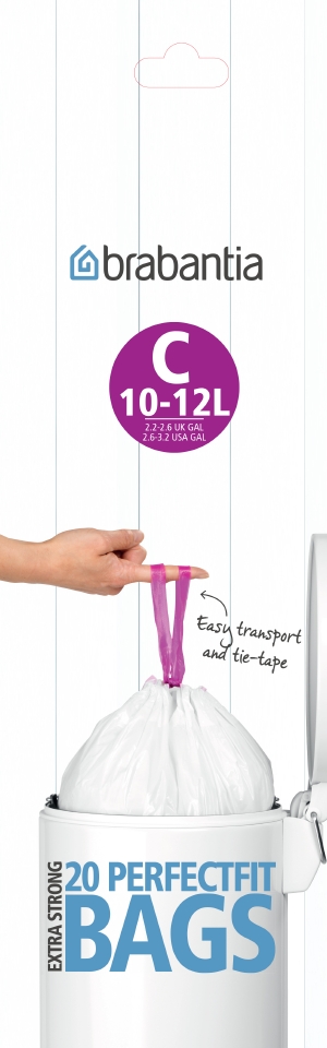 Brabantia PerfectFit sacs poubelle avec cordon de serrage 12l - 20 pcs