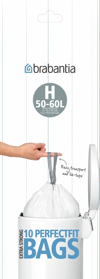 Brabantia PerfectFit sacs poubelle avec cordon de serrage 50l - 10 pcs