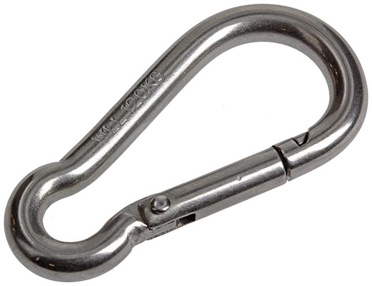 Mack 1 crochet carabine + ressort inox 60X6mm K