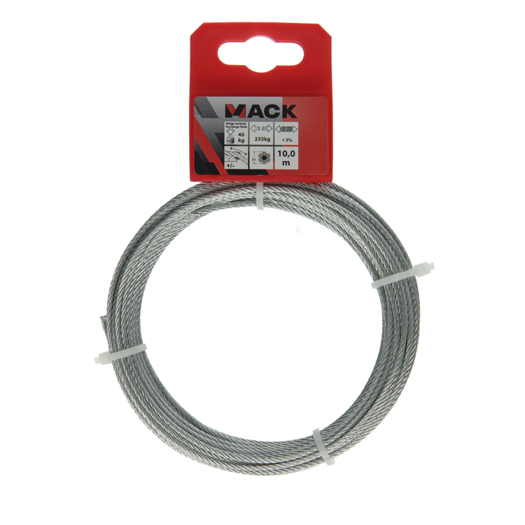 Mack Câble d'acier 10m 2mm zingué