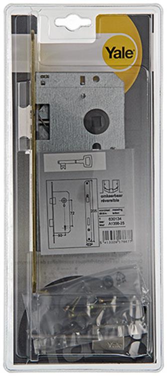 1 dubbel insteekslot messing L/R 50mm