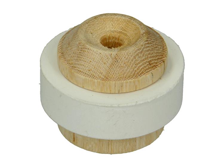 Deurstop hout + rubber 35mm 
