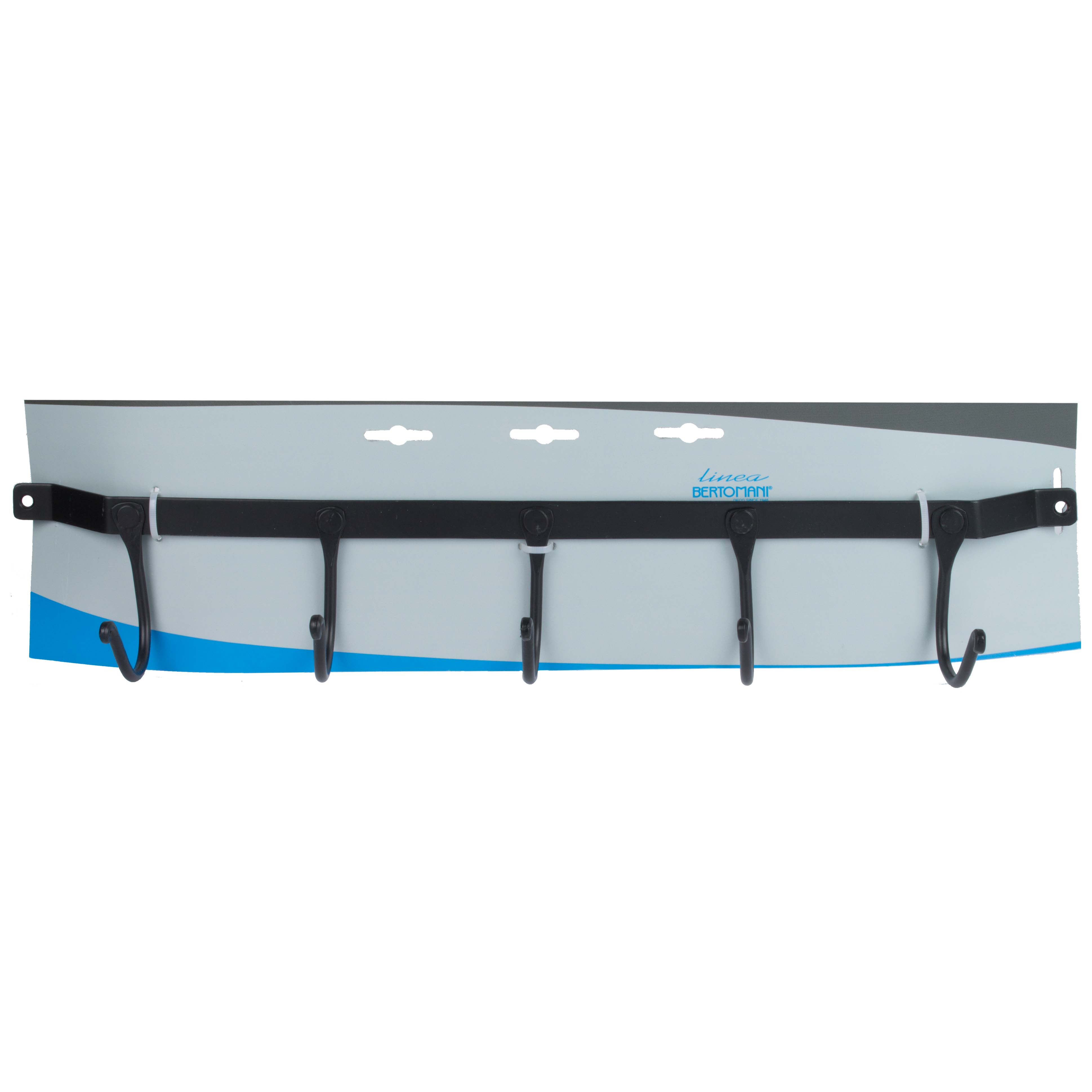 KAPSTOK 5 HAKEN ZWART 54 CM