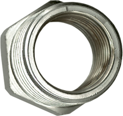 1 Verloopring 1/2" M x 3/8" F - verchroomd