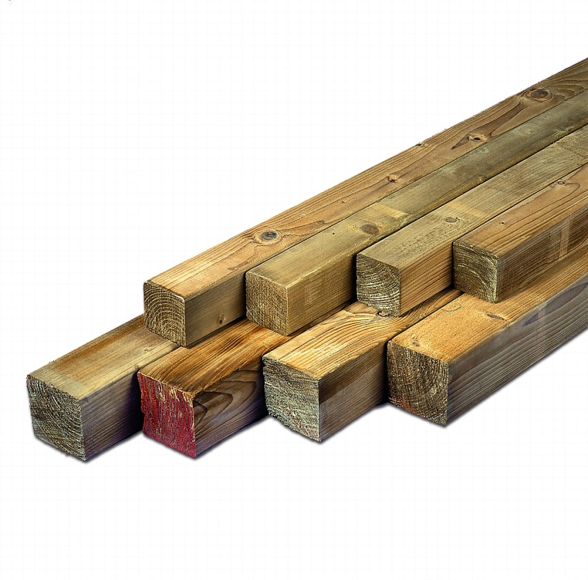 Pôteau carré sapin impregné vert 12 x 12cm - 2.40m 