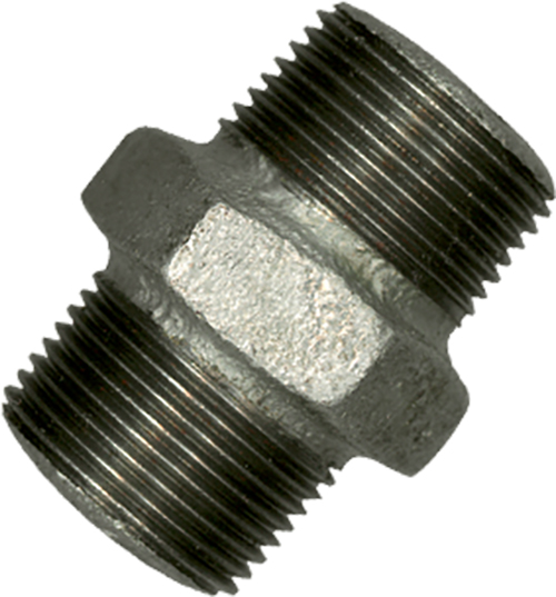 1 Dubbel nippel 3/4" MM - verzinkt