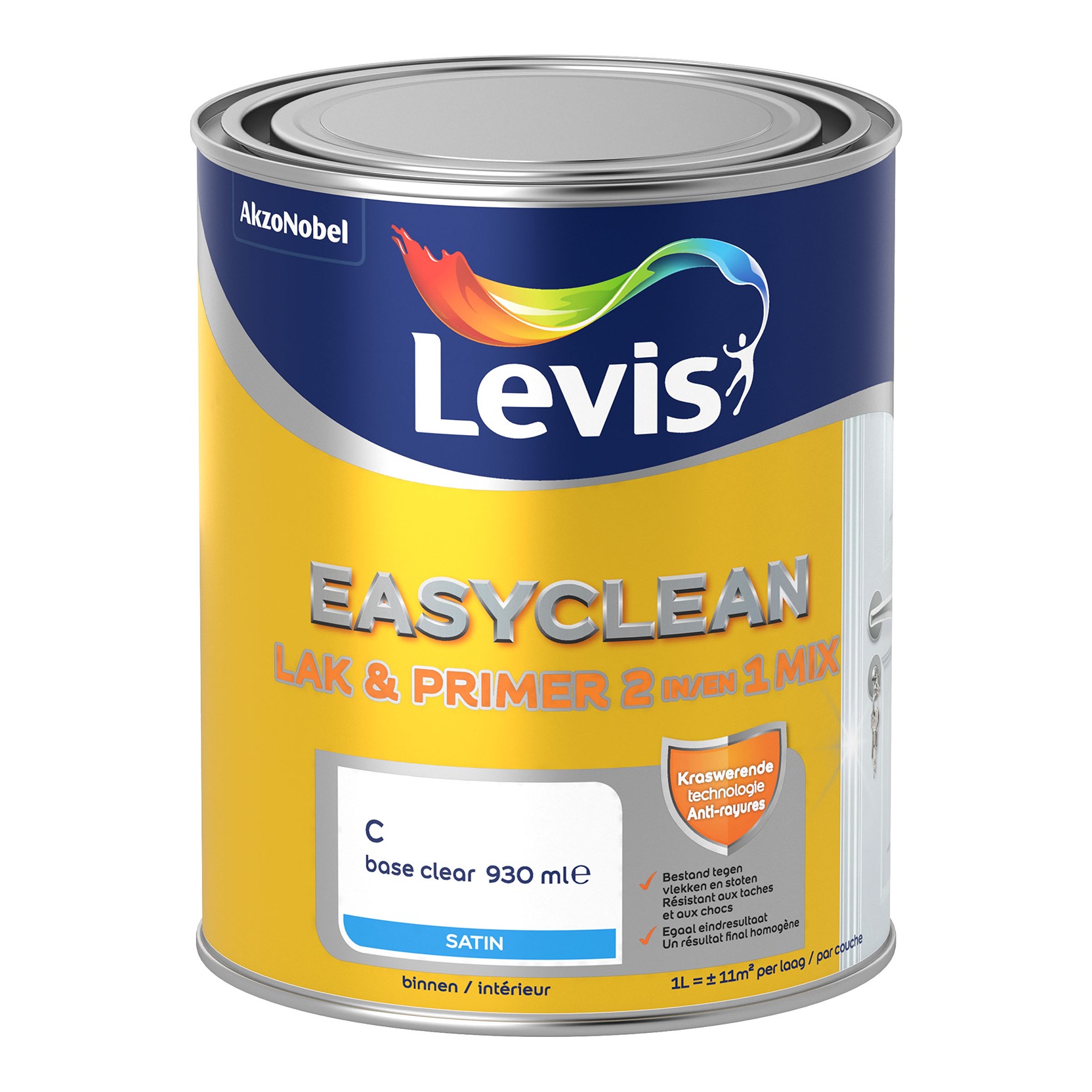 Levis EasyClean Lak & Primer 2-In-1 Mix Zijdeglans Kleurloos - 1l