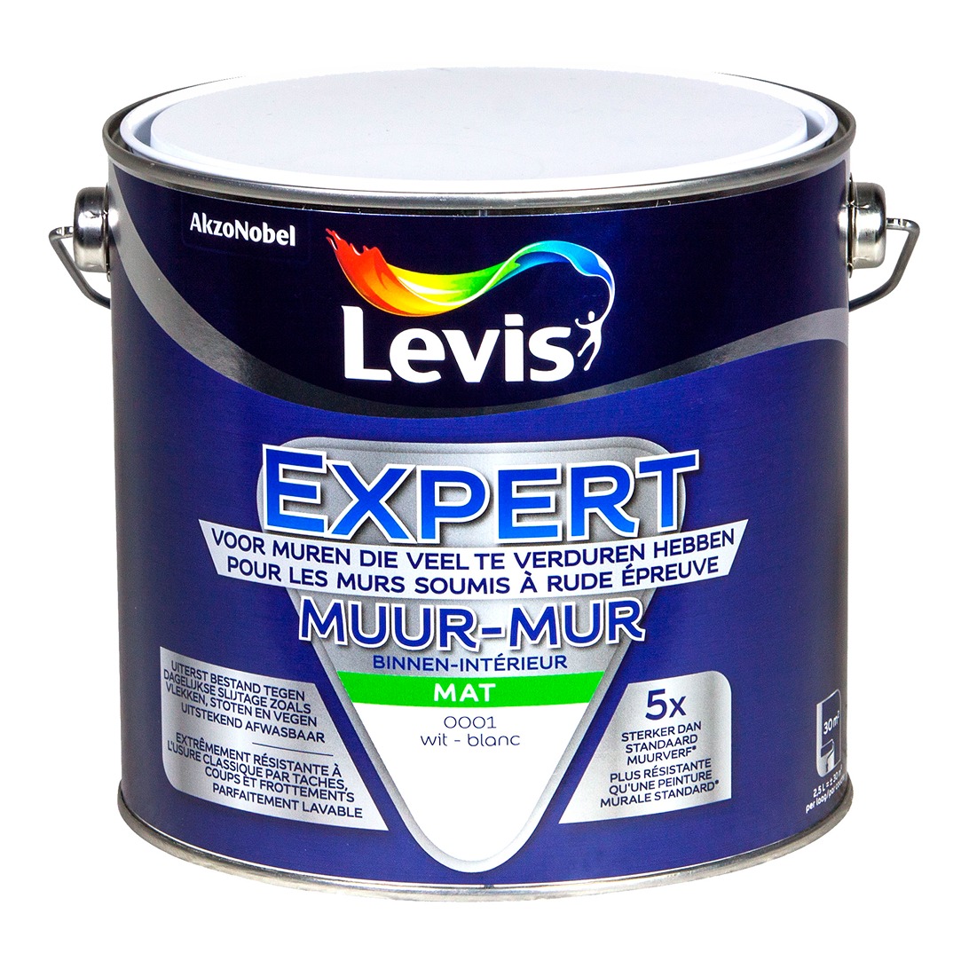 Levis Expert Muur Binnen Mat 2.5l Wit