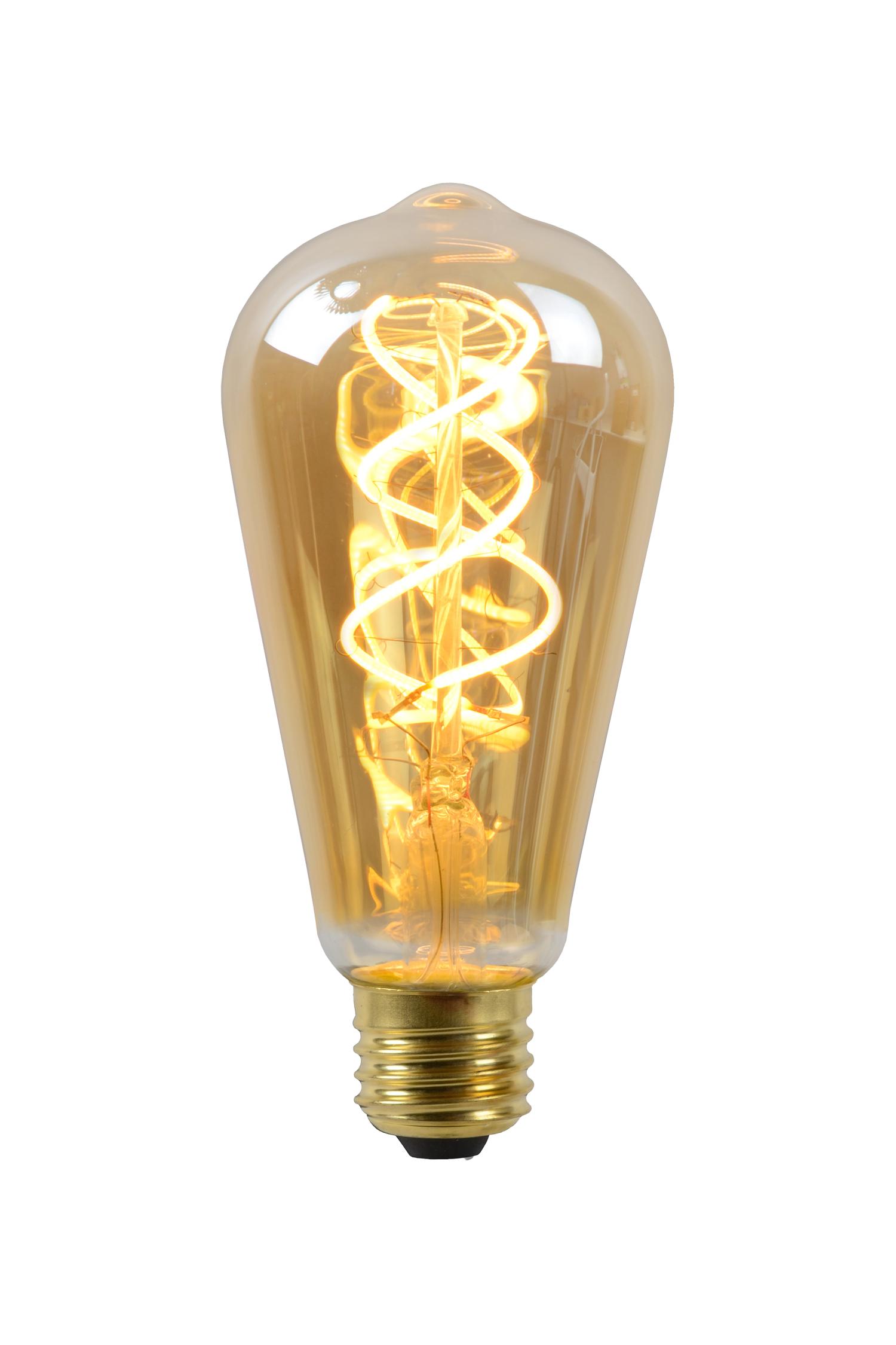 Lucide ST64 - Ampoule filament - Ø 6,4 cm - LED Dim. - E27 - 1x4,9W 2200K - Ambre