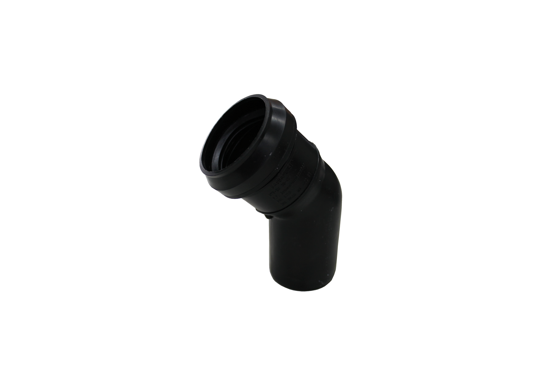 Coude sanitaire avec joint d'étanchéité polypropylène 50 - 45° noir M/F