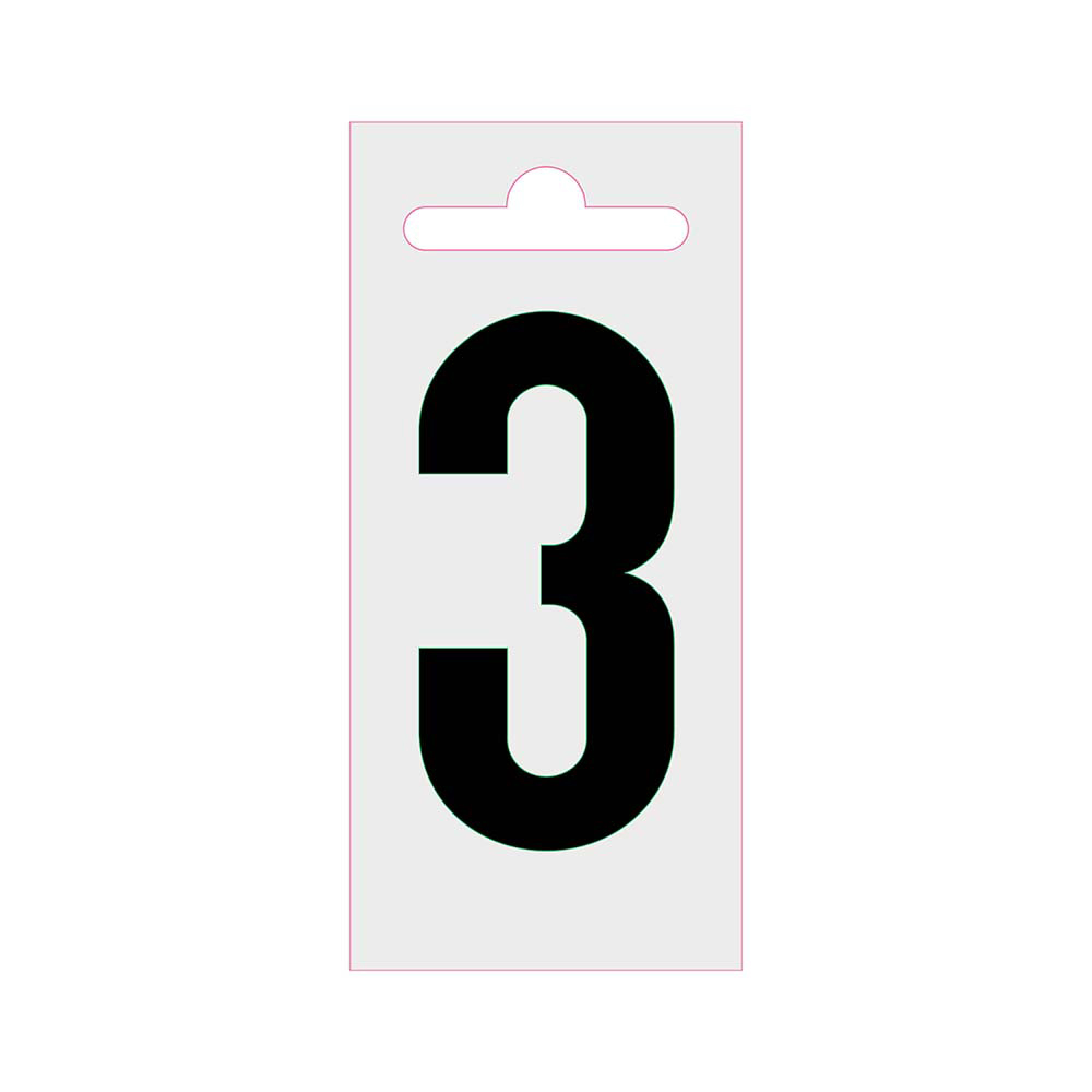 Chiffre autocollant Nobel noir 60mm - 3
