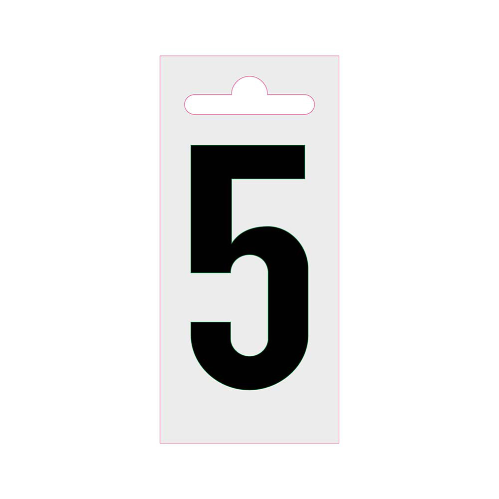 Chiffre autocollant Nobel noir 60mm - 5