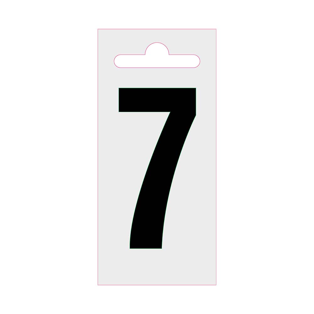 Chiffre autocollant Nobel noir 60mm - 7