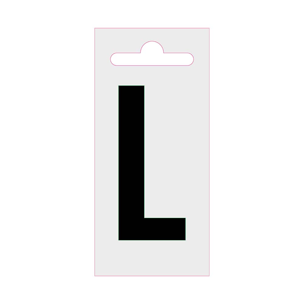 Lettre autocollante Nobel noir 60mm - L