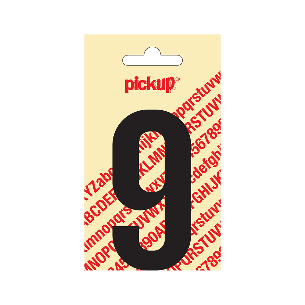 Chiffre autocollant Nobel noir 90mm - 9