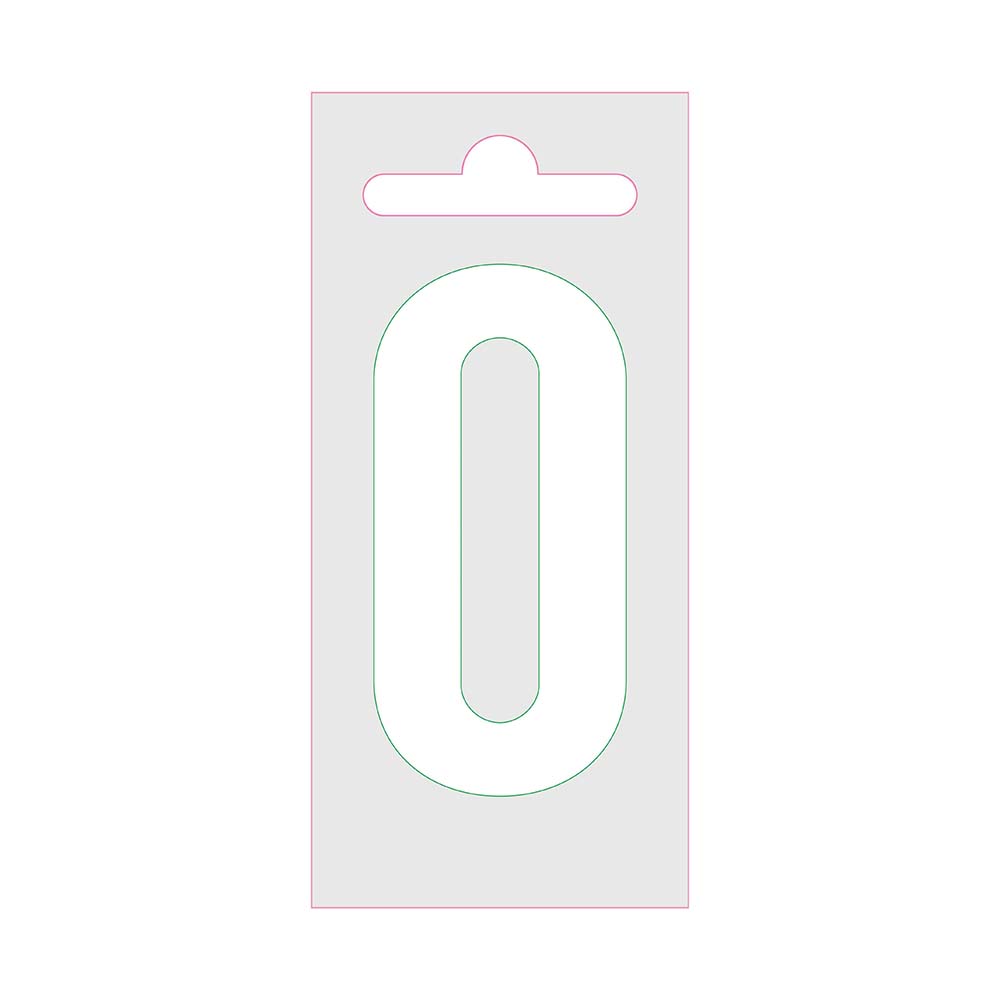 Chiffre autocollant Nobel blanc 60mm - 0