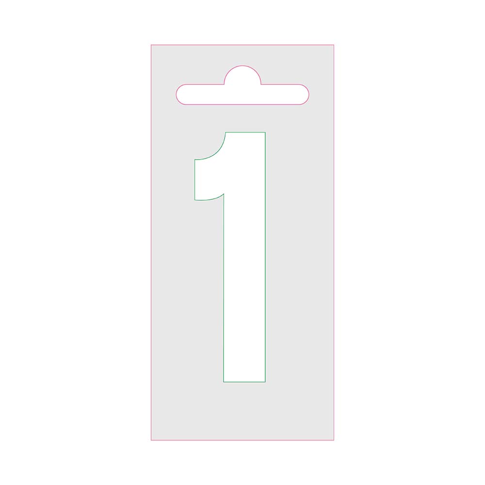 Chiffre autocollant Nobel blanc 60mm - 1