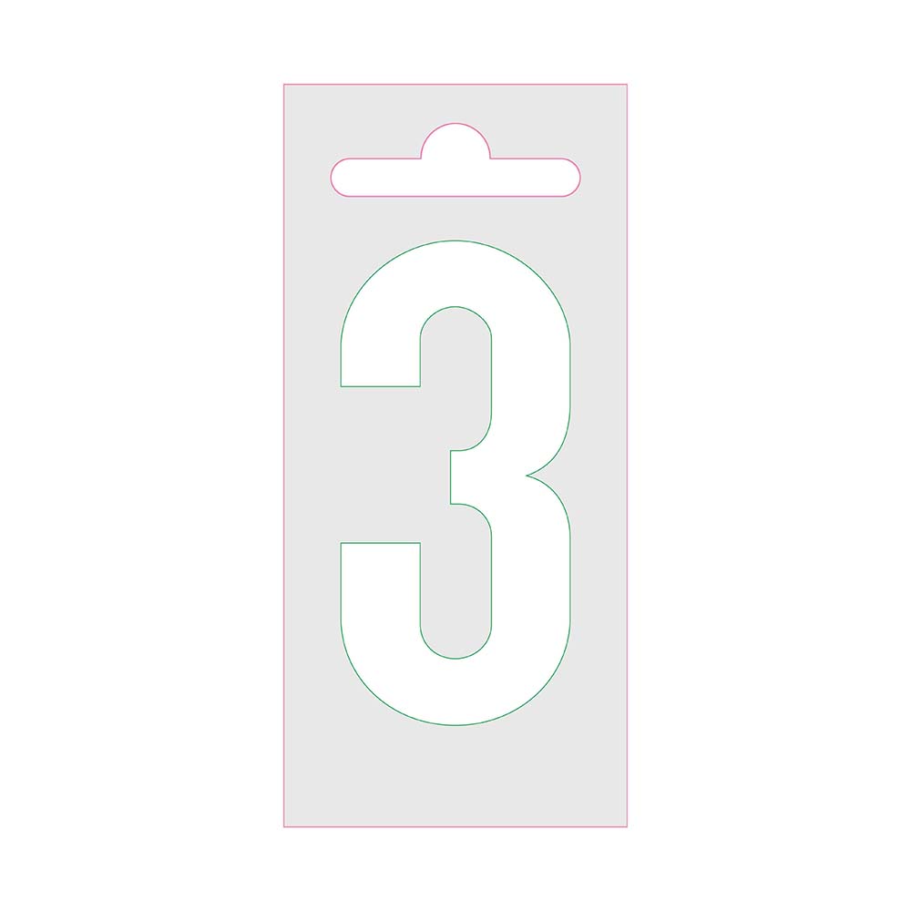 Chiffre autocollant Nobel blanc 60mm - 3