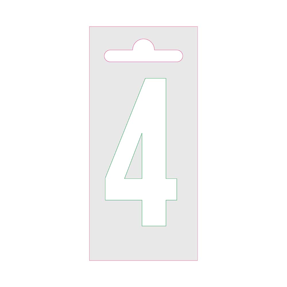 Chiffre autocollant Nobel blanc 60mm - 4