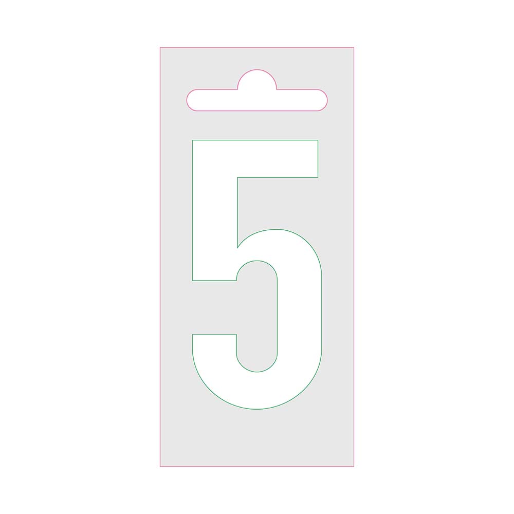 Chiffre autocollant Nobel blanc 60mm - 5