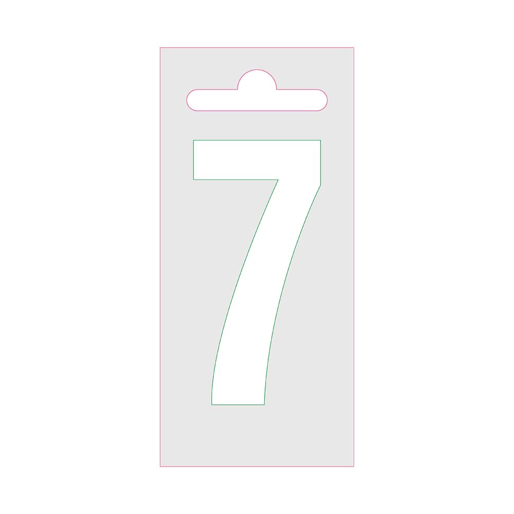 Chiffre autocollant Nobel blanc 60mm - 7