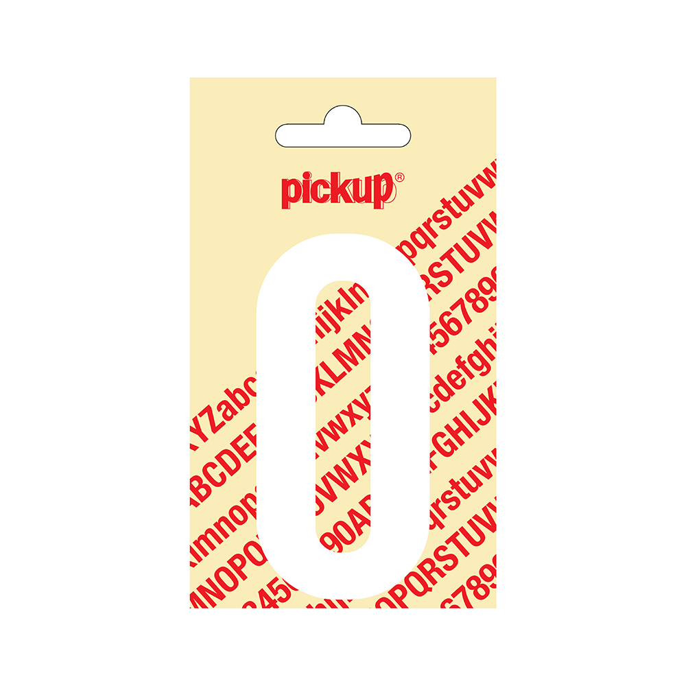 Chiffre autocollant Nobel blanc 90mm - 0