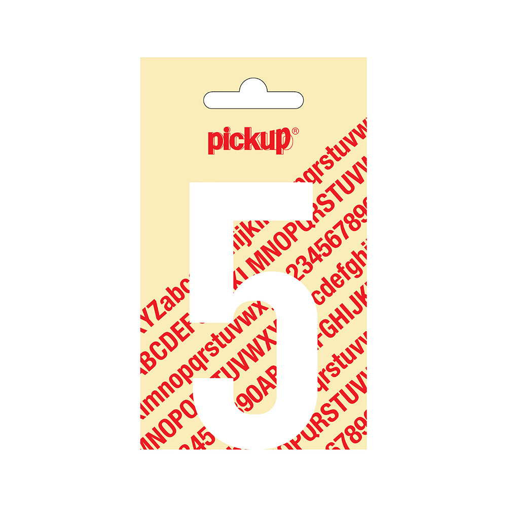 Chiffre autocollant Nobel blanc 90mm - 5