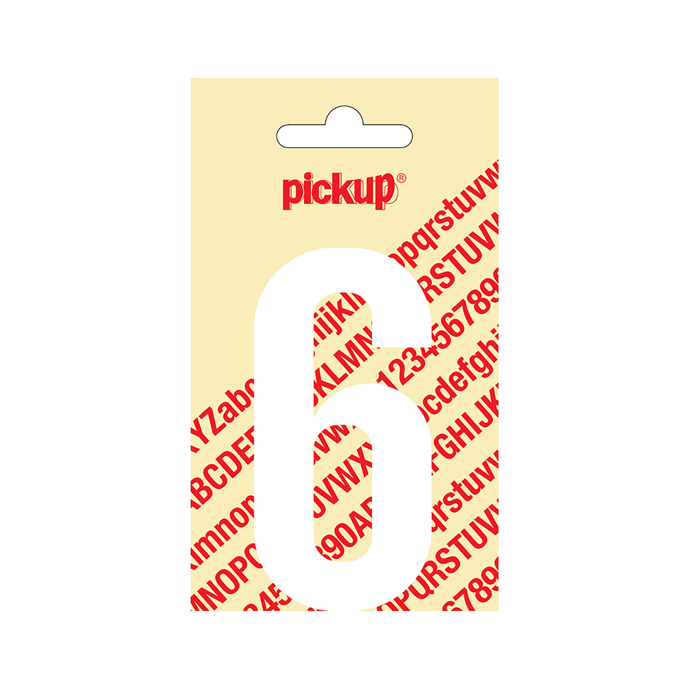 Chiffre autocollant Nobel blanc 90mm - 6