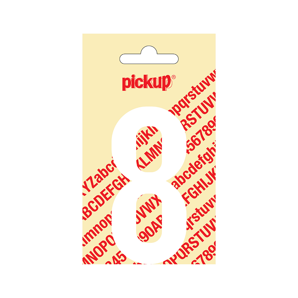 Chiffre autocollant Nobel blanc 90mm - 8