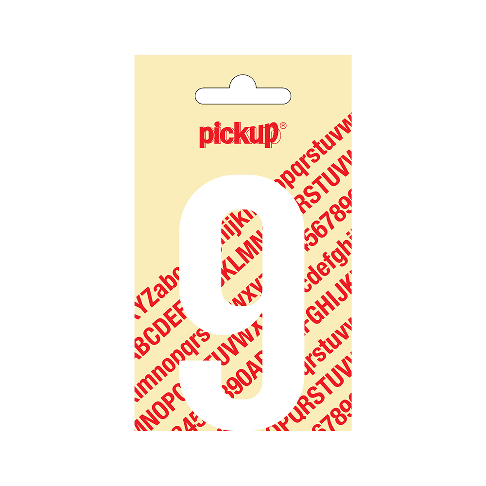 Chiffre autocollant Nobel blanc 90mm - 9