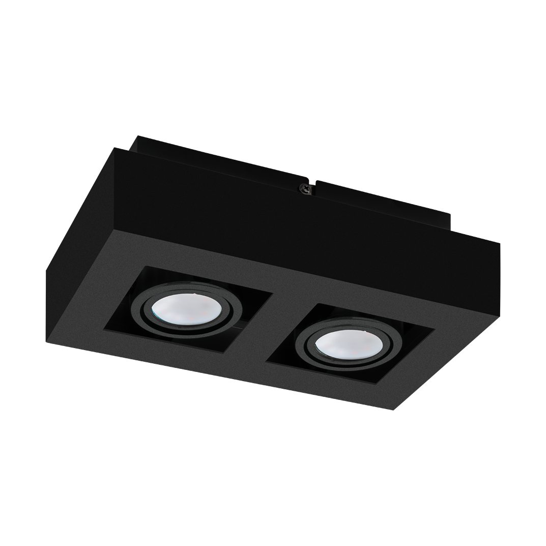 Mendoza plafonnier 2x5W aluminium acier noir
