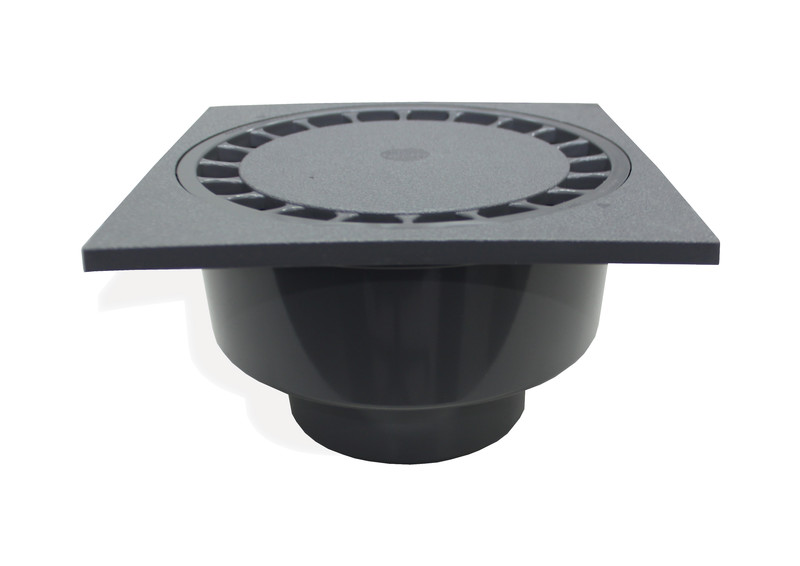 Klokrooster PVC Lock 20x20cm Ø63-75 donkergrijs