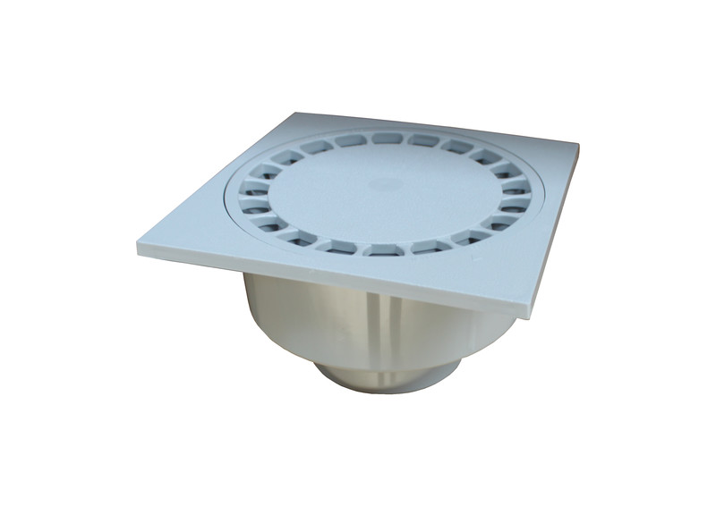 Klokrooster PVC Lock 15x15cm Ø40-50 lichtgrijs