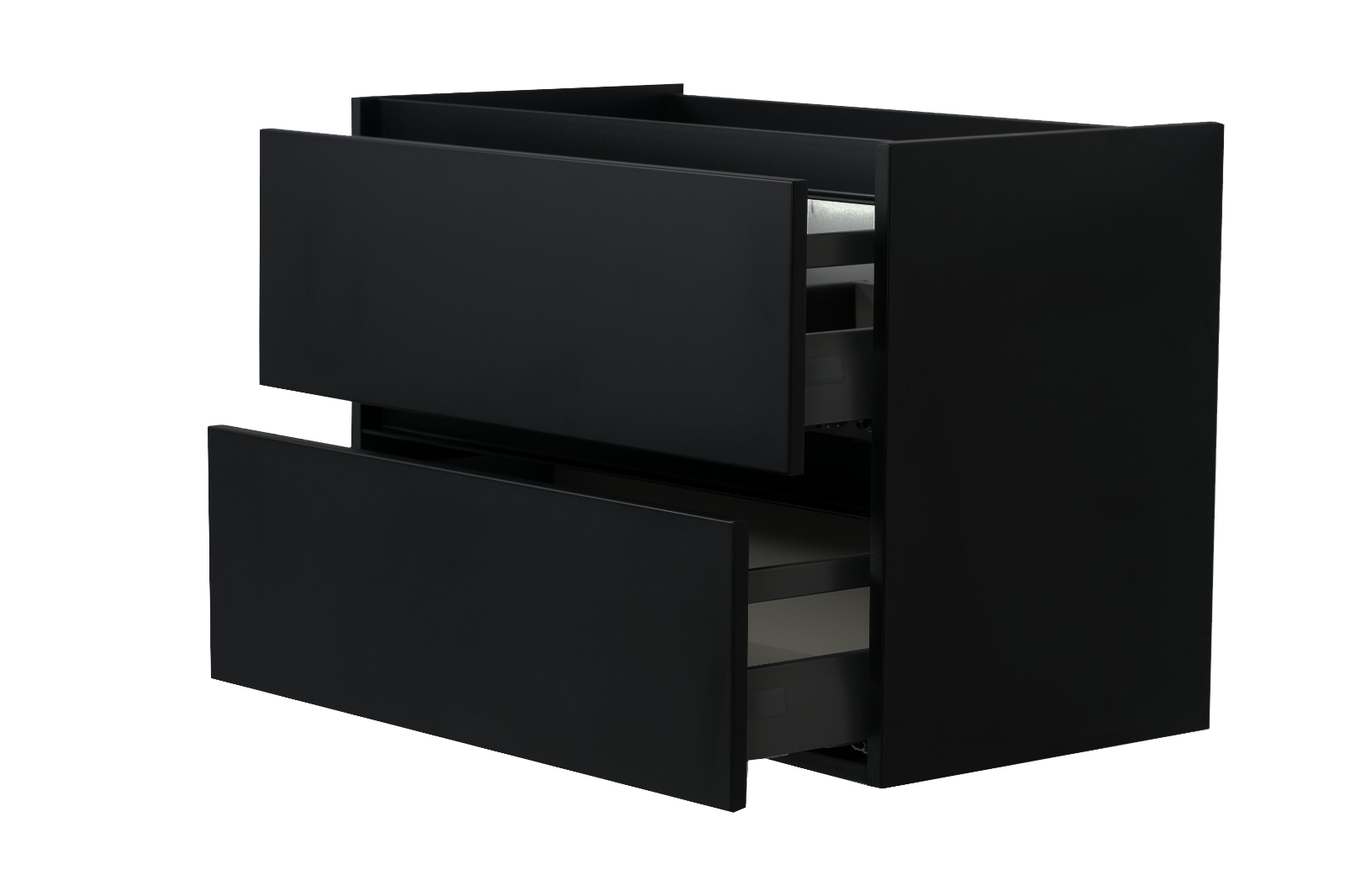 Wiesbaden Marmaris Meuble bas avec 2 tirroirs 60 x 45 cm Noir mat