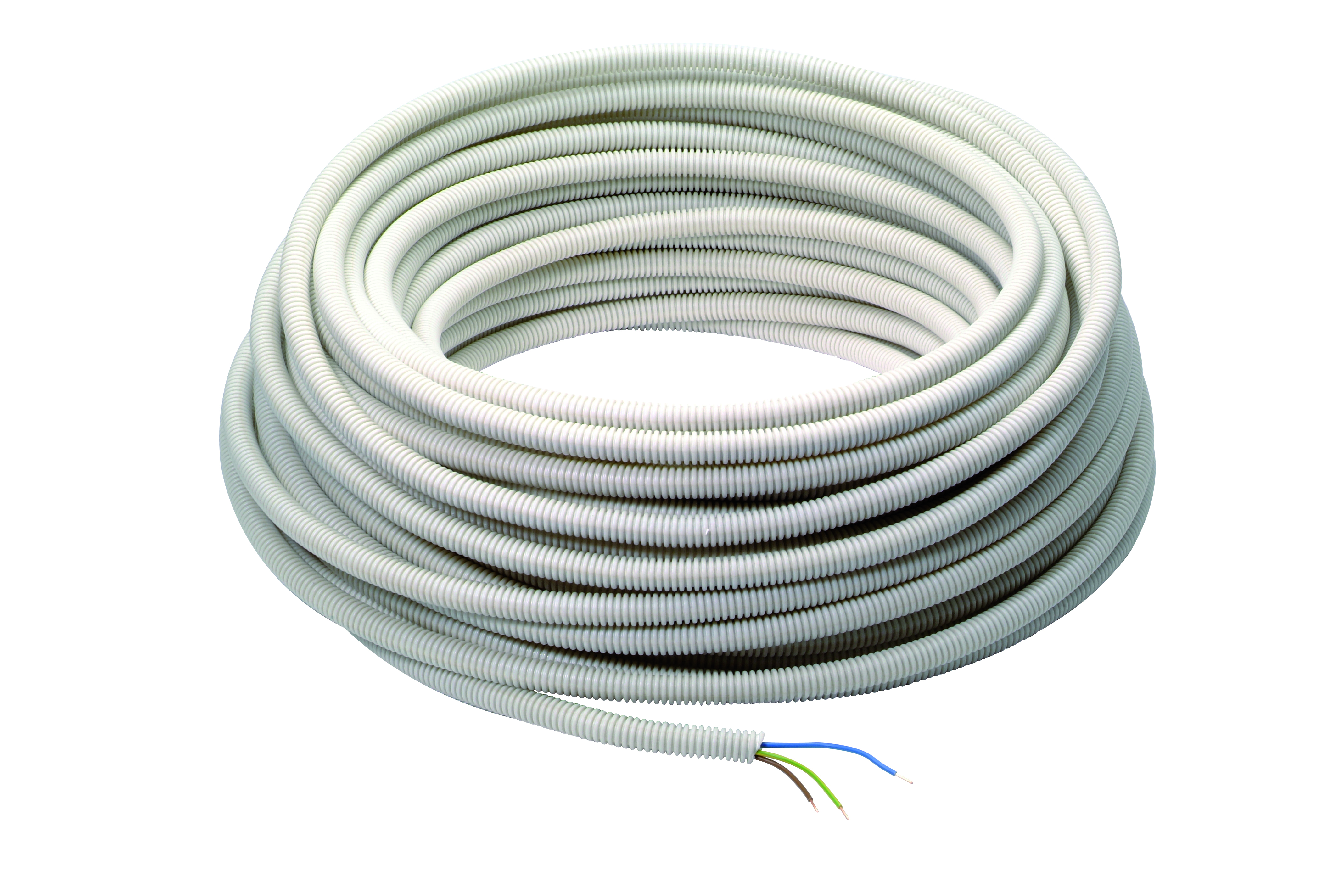 Tube d'installation flexible pré-câblé 16mm 3G1,5mm² 50m