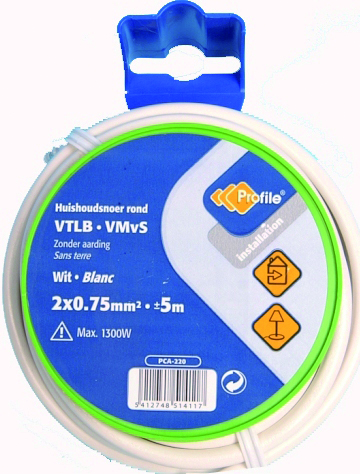 VTLB 2X0.75 BLANC 5M BLISTER