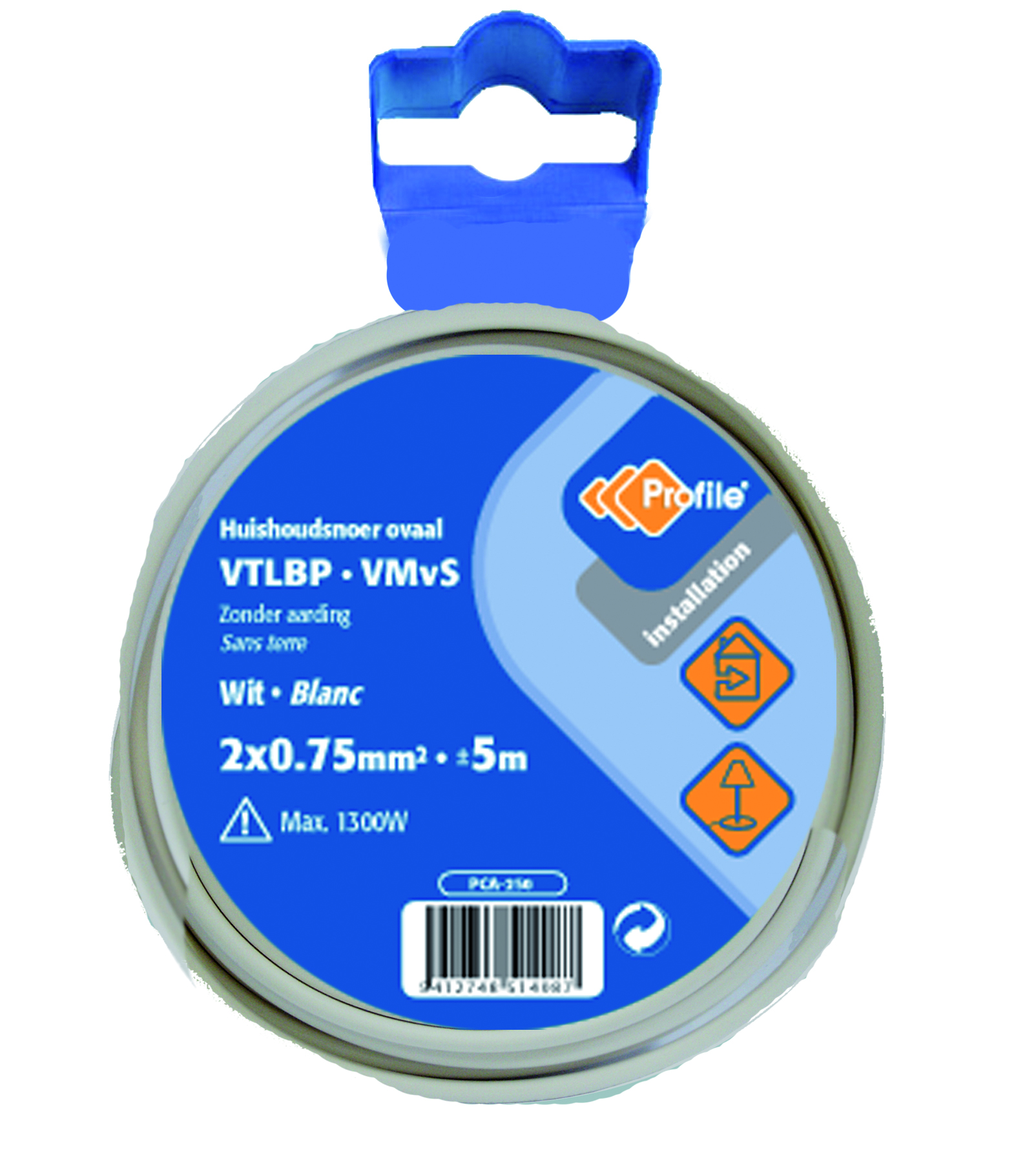VTLBP 2X0.75 BLANC 5M BLISTER