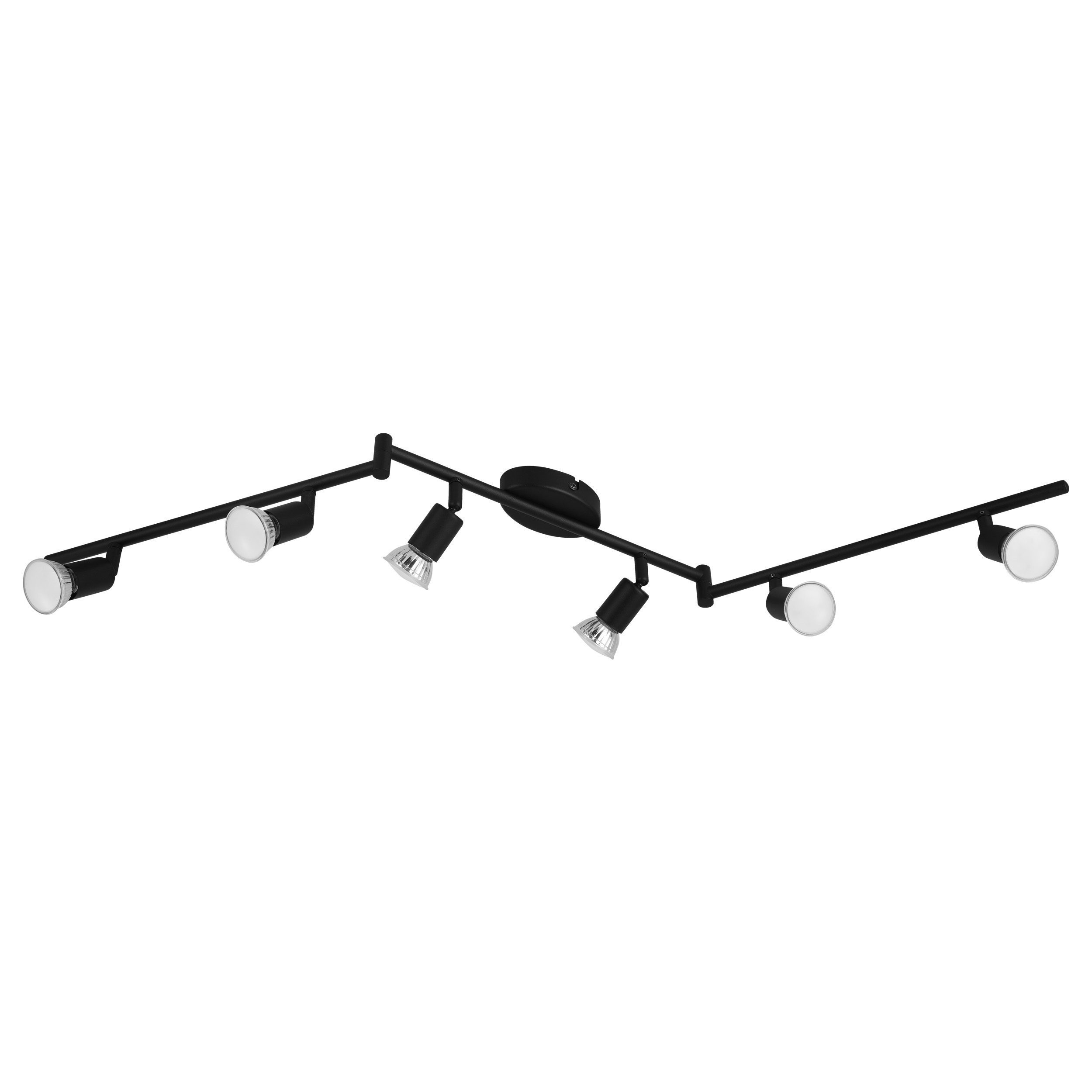 Buzz-LED spot 6x2.8W staal zwart