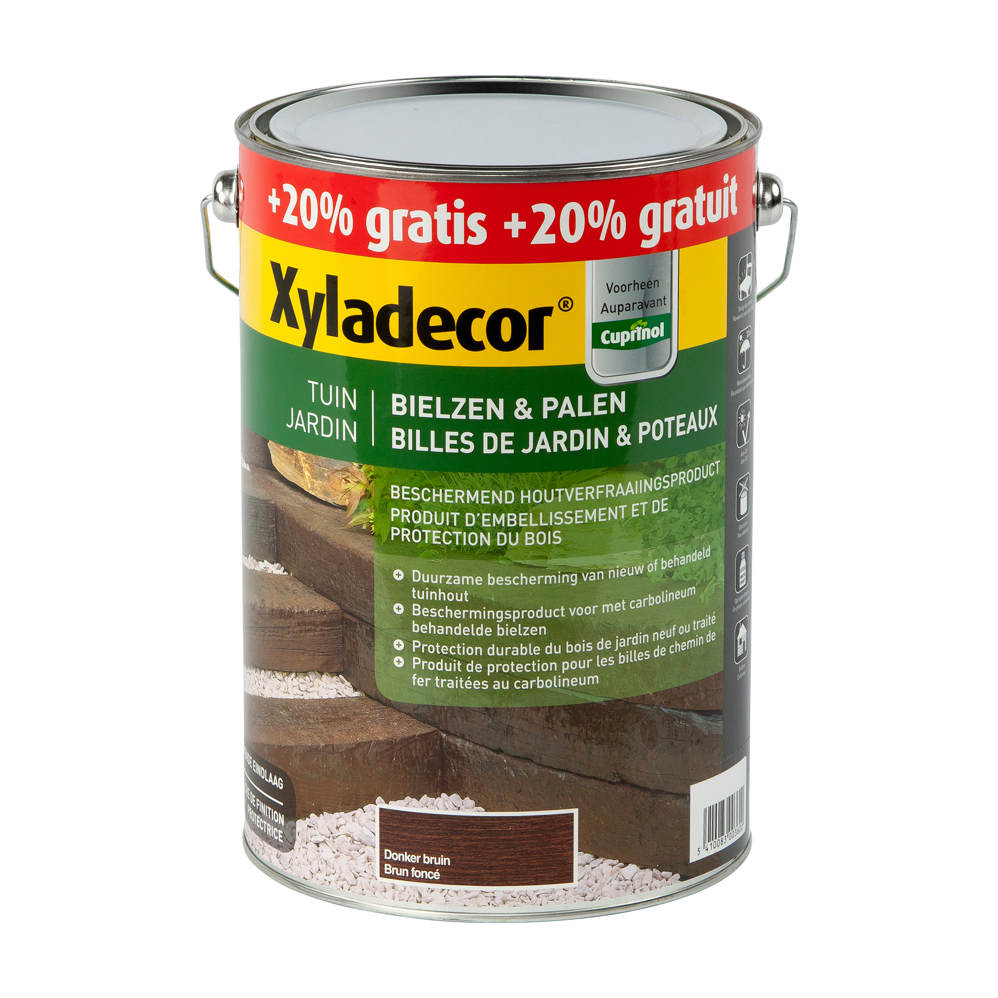 Xyladecor Billes De Jardin & Poteaux Brun Fonce 5l