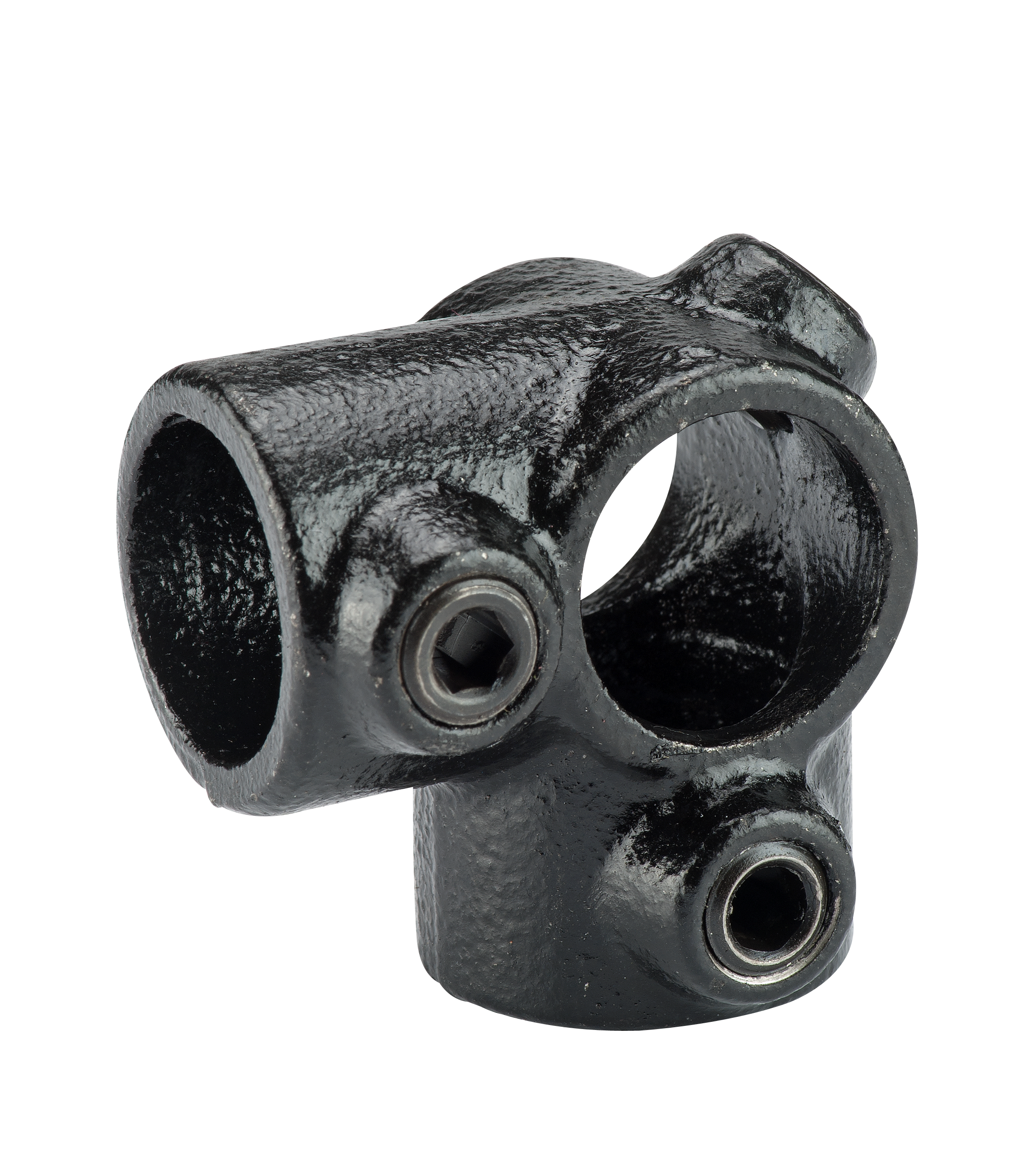 Steigerbuis koppelstuk zwart diam 28mm hoek/kruis