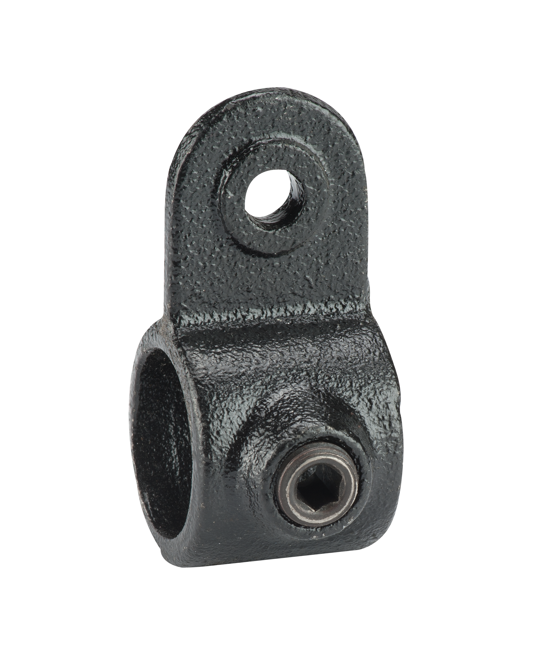 Steigerbuis koppelstuk zwart diam 28mm plaatbevestiging