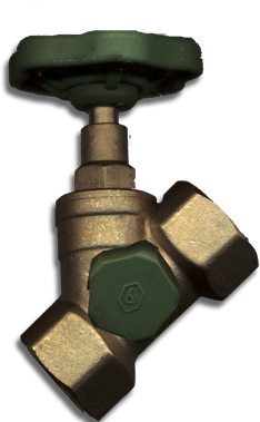 1 Waterstopkraan met aftapper 3/4" FF - messing