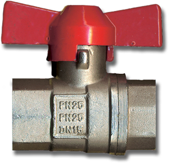 1 Vanne à boule papillon 3/4" FF - laiton